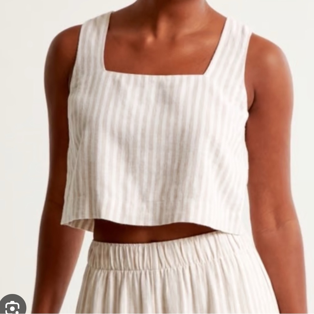 Abercrombie Linen Blend Square Neck Top
